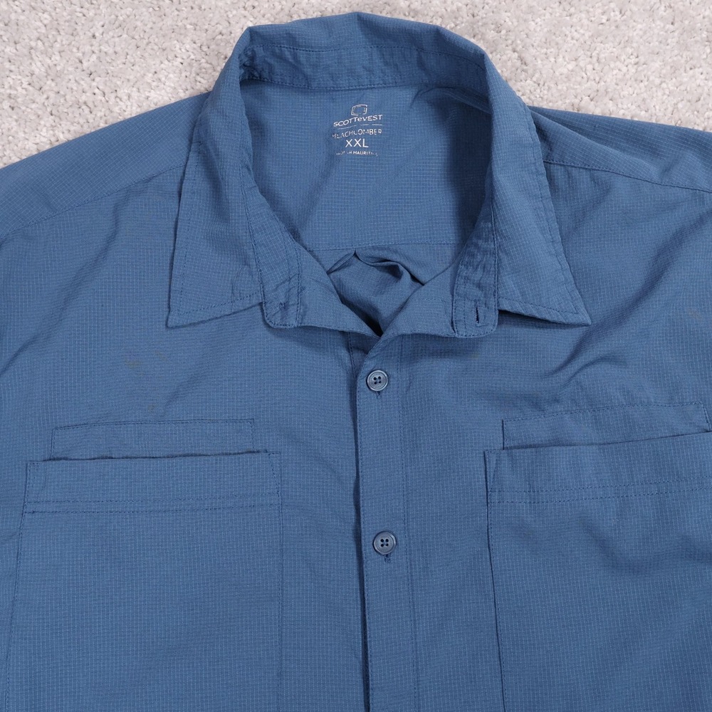 SCOTTeVEST Beachcomber‎ Travel Shirt Button Up Hidden Lightweight Pockets XXL